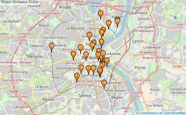 plan Région Bordeaux Associations région Bordeaux : 216 associations