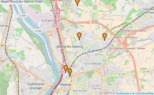 plan Région Bourg-les-Valence Associations région Bourg-les-Valence : 5 associations