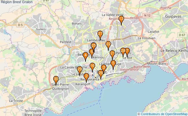plan Région Brest Associations région Brest : 118 associations