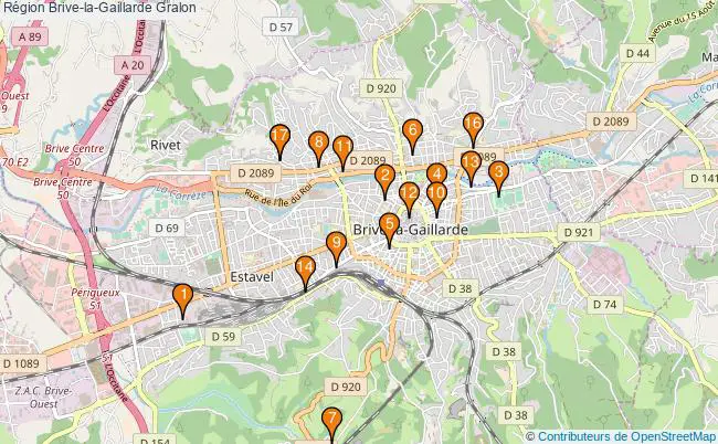 plan Région Brive-la-Gaillarde Associations région Brive-la-Gaillarde : 26 associations