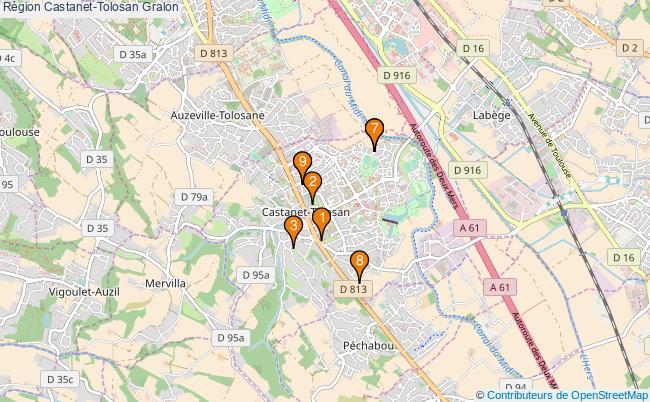 plan Région Castanet-Tolosan Associations région Castanet-Tolosan : 9 associations