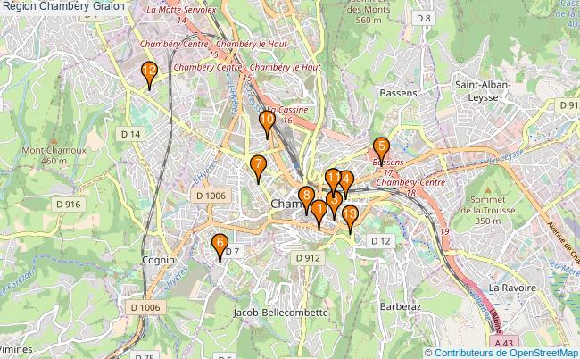 plan Région Chambéry Associations région Chambéry : 24 associations