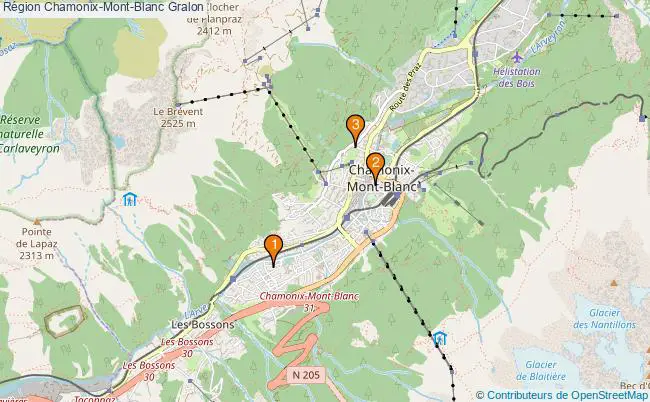 plan Région Chamonix-Mont-Blanc Associations région Chamonix-Mont-Blanc : 4 associations