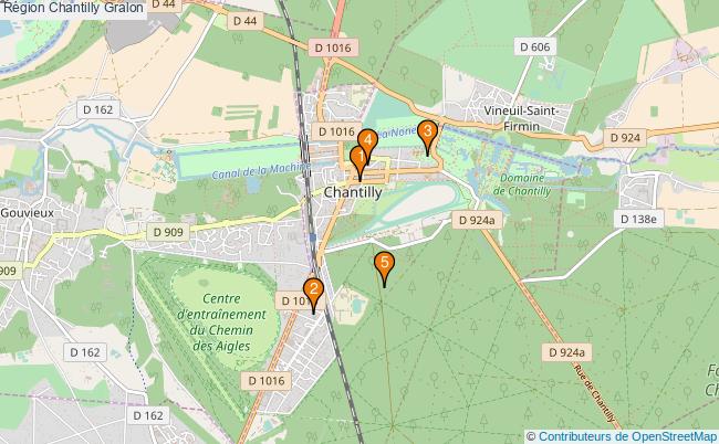 plan Région Chantilly Associations région Chantilly : 5 associations