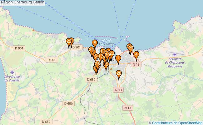 plan Région Cherbourg Associations région Cherbourg : 40 associations