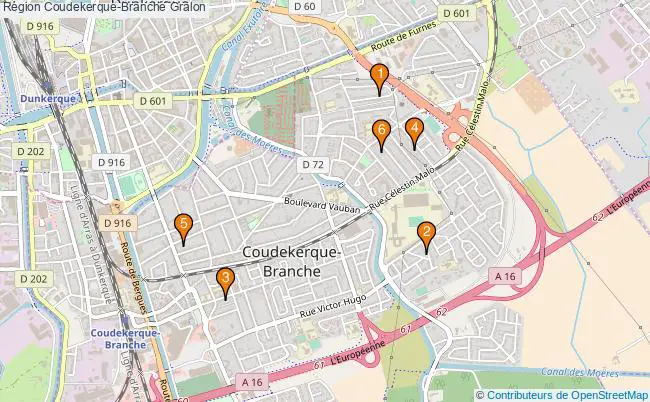 plan Région Coudekerque-Branche Associations région Coudekerque-Branche : 6 associations