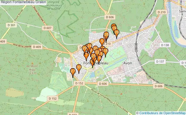 plan Région Fontainebleau Associations région Fontainebleau : 33 associations