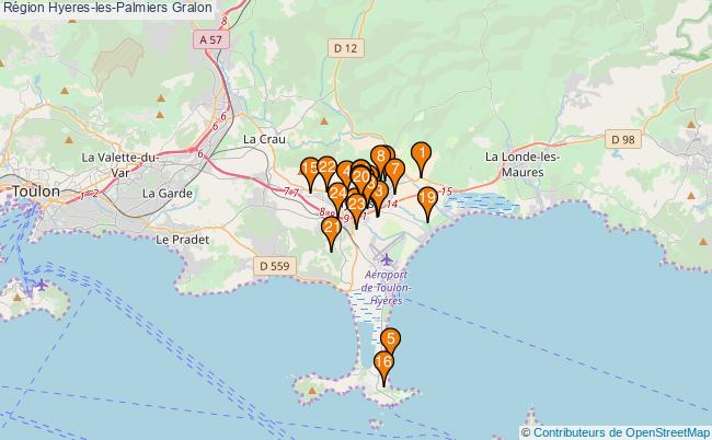 plan Région Hyeres-les-Palmiers Associations région Hyeres-les-Palmiers : 27 associations