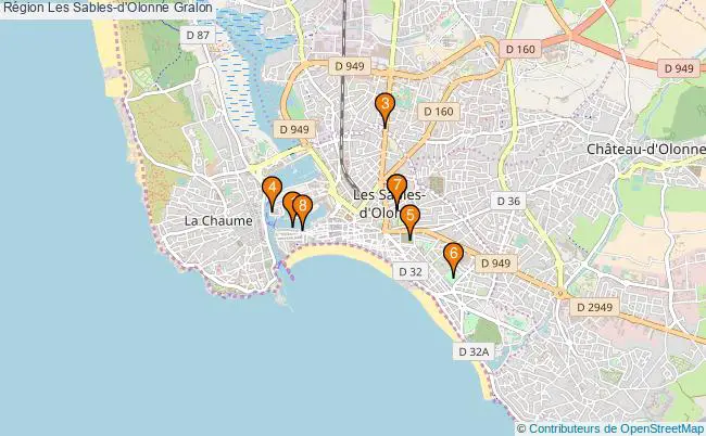 plan Région Les Sables-d'Olonne Associations région Les Sables-d'Olonne : 11 associations