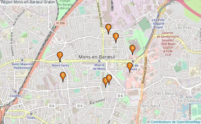plan Région Mons-en-Baroeul Associations région Mons-en-Baroeul : 14 associations