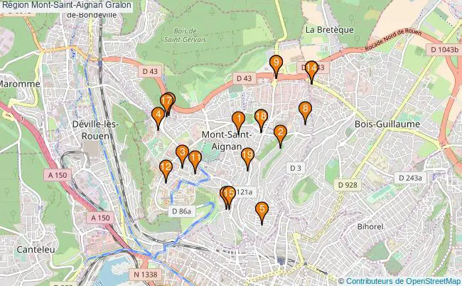 plan Région Mont-Saint-Aignan Associations région Mont-Saint-Aignan : 19 associations
