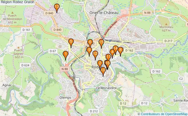 plan Région Rodez Associations région Rodez : 18 associations