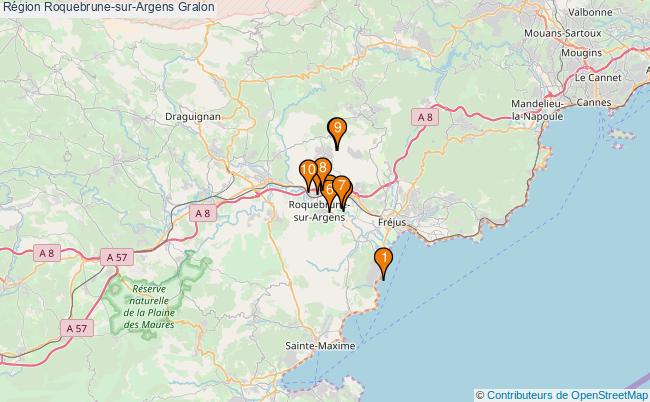 plan Région Roquebrune-sur-Argens Associations région Roquebrune-sur-Argens : 9 associations