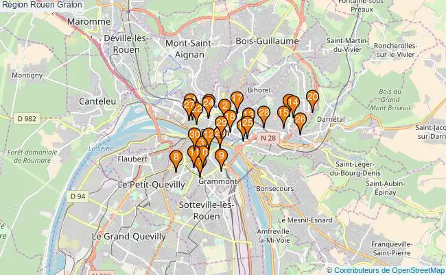 plan Région Rouen Associations région Rouen : 103 associations
