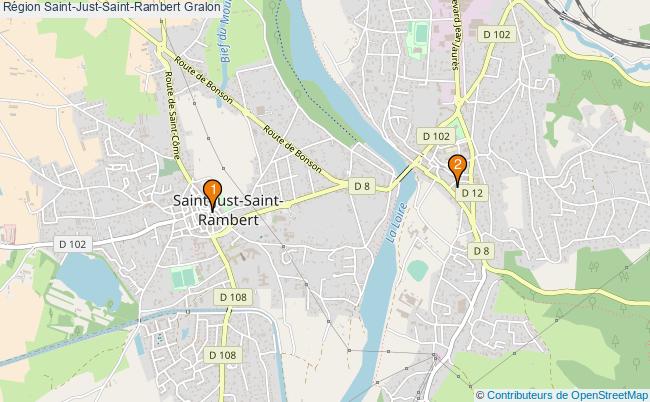plan Région Saint-Just-Saint-Rambert Associations région Saint-Just-Saint-Rambert : 3 associations