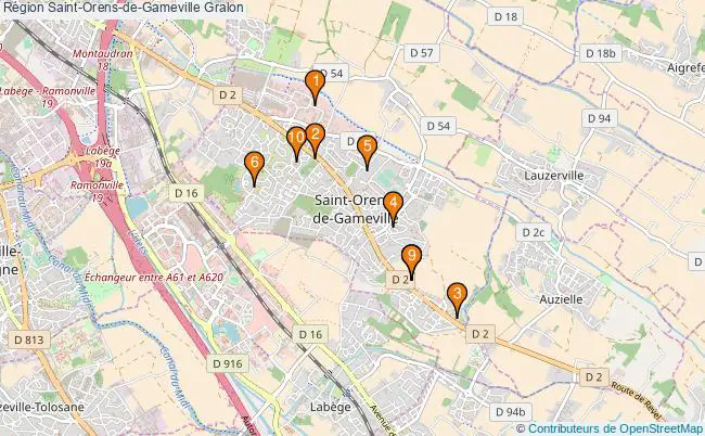 plan Région Saint-Orens-de-Gameville Associations région Saint-Orens-de-Gameville : 9 associations