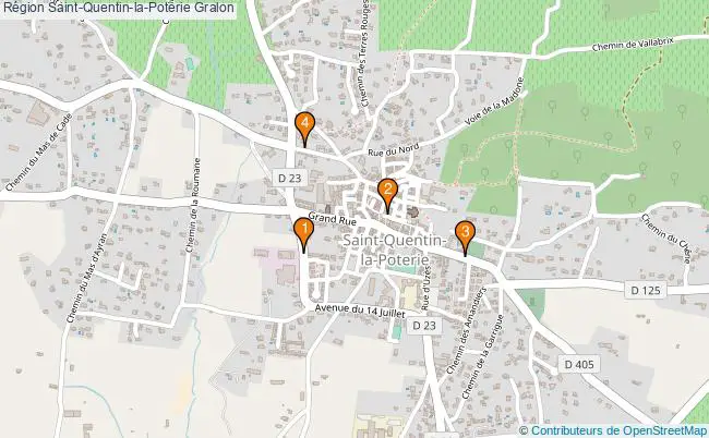 plan Région Saint-Quentin-la-Poterie Associations région Saint-Quentin-la-Poterie : 4 associations