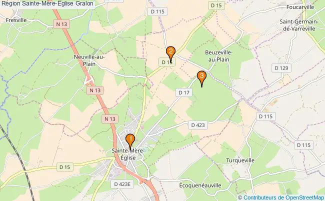 plan Région Sainte-Mère-Eglise Associations région Sainte-Mère-Eglise : 3 associations