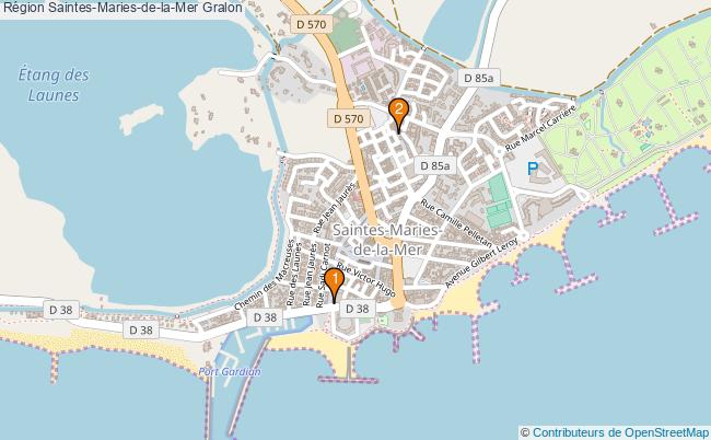 plan Région Saintes-Maries-de-la-Mer Associations région Saintes-Maries-de-la-Mer : 2 associations