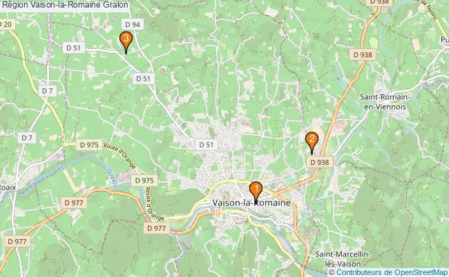 plan Région Vaison-la-Romaine Associations région Vaison-la-Romaine : 3 associations