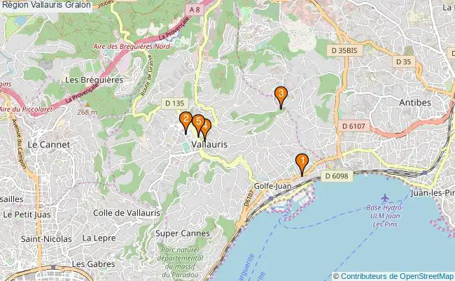 plan Région Vallauris Associations région Vallauris : 6 associations