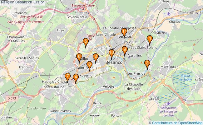 plan Religion Besançon Associations religion Besançon : 13 associations