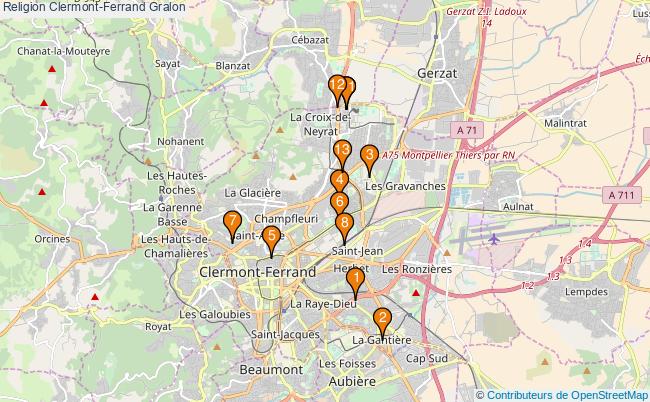 plan Religion Clermont-Ferrand Associations religion Clermont-Ferrand : 13 associations