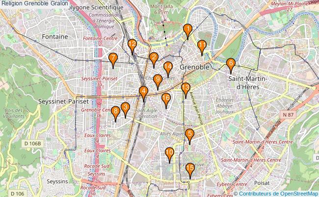 plan Religion Grenoble Associations religion Grenoble : 17 associations