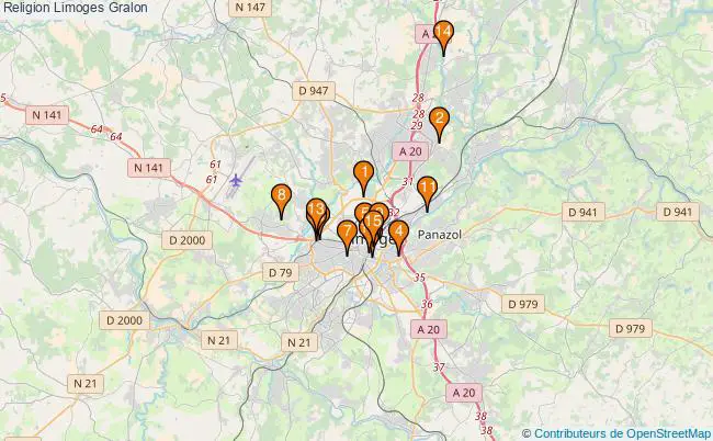 plan Religion Limoges Associations religion Limoges : 16 associations