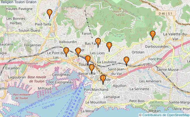 plan Religion Toulon Associations religion Toulon : 16 associations