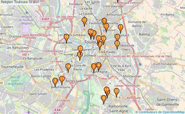 plan Religion Toulouse Associations religion Toulouse : 33 associations