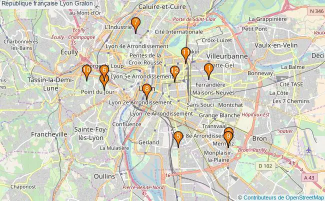 plan République française Lyon Associations République française Lyon : 15 associations