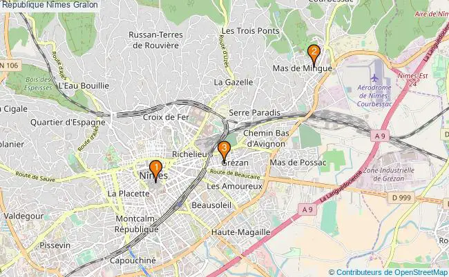 plan République Nîmes Associations République Nîmes : 4 associations