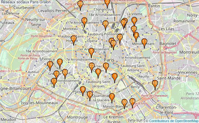 plan Réseaux sociaux Paris Associations réseaux sociaux Paris : 298 associations