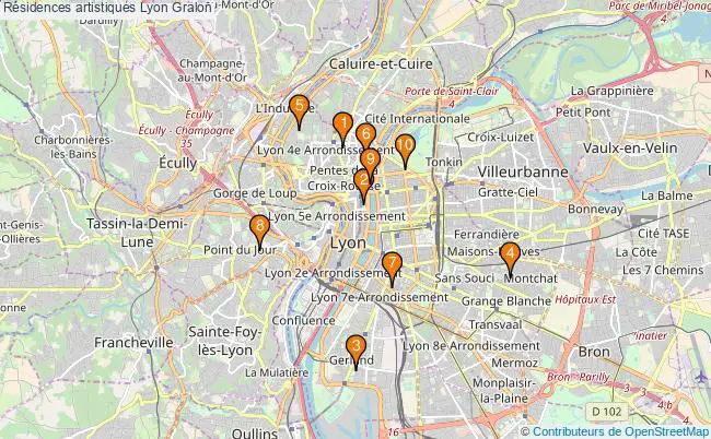 plan Résidences artistiques Lyon Associations résidences artistiques Lyon : 16 associations
