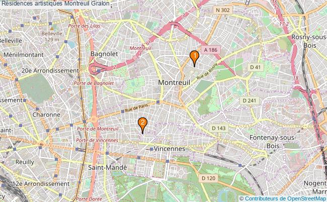 plan Résidences artistiques Montreuil Associations résidences artistiques Montreuil : 3 associations