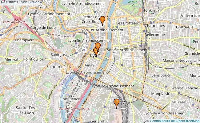 plan Résistants Lyon Associations Résistants Lyon : 4 associations
