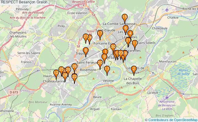 plan RESPECT Besançon Associations RESPECT Besançon : 134 associations