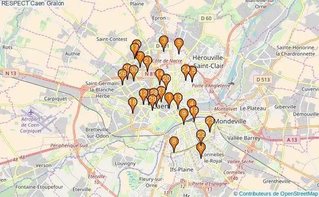 plan RESPECT Caen Associations RESPECT Caen : 115 associations