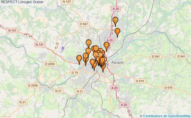 plan RESPECT Limoges Associations RESPECT Limoges : 120 associations