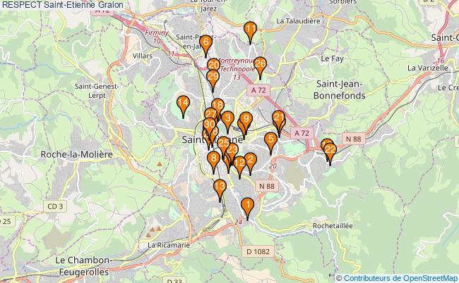 plan RESPECT Saint-Etienne Associations RESPECT Saint-Etienne : 127 associations