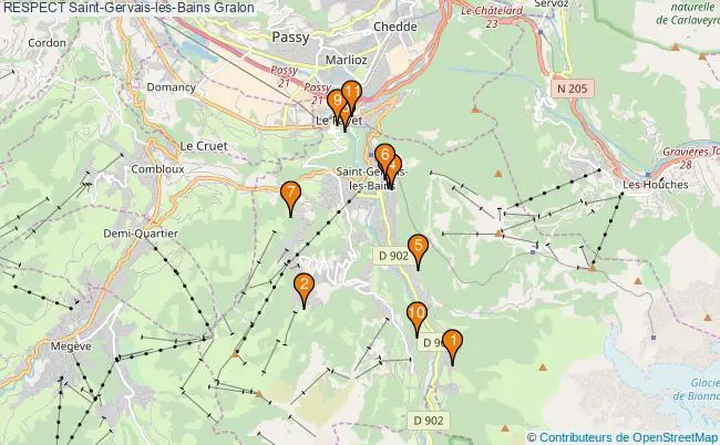 plan RESPECT Saint-Gervais-les-Bains Associations RESPECT Saint-Gervais-les-Bains : 11 associations