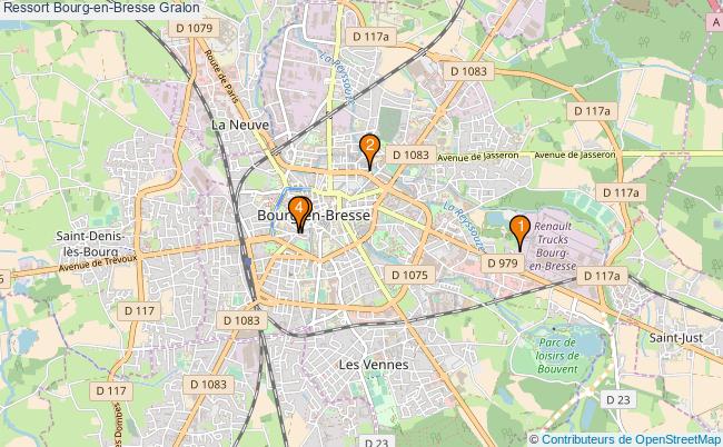 plan Ressort Bourg-en-Bresse Associations Ressort Bourg-en-Bresse : 4 associations