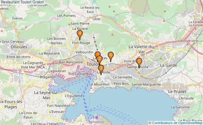plan Restaurant Toulon Associations restaurant Toulon : 6 associations