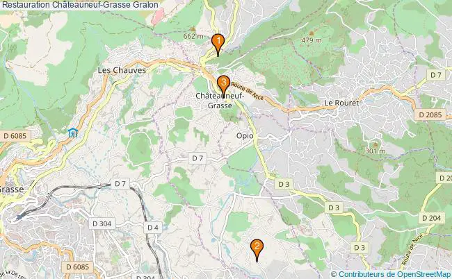 plan Restauration Châteauneuf-Grasse Associations Restauration Châteauneuf-Grasse : 3 associations