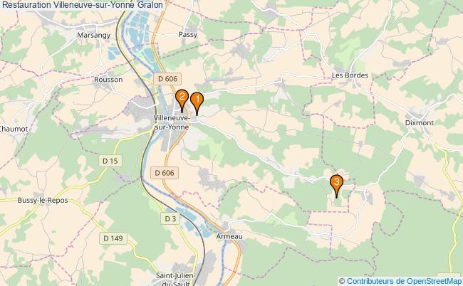 plan Restauration Villeneuve-sur-Yonne Associations Restauration Villeneuve-sur-Yonne : 4 associations