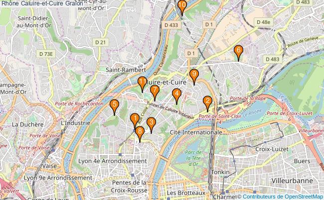 plan Rhône Caluire-et-Cuire Associations Rhône Caluire-et-Cuire : 11 associations
