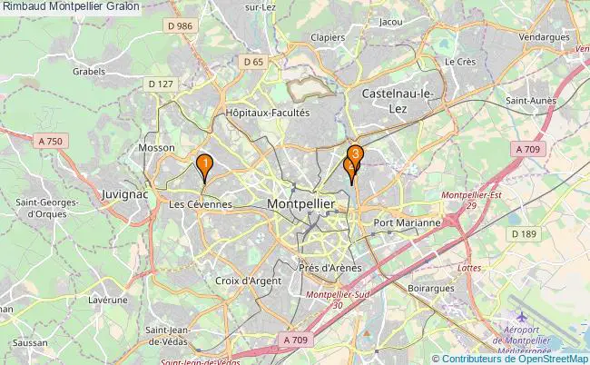 plan Rimbaud Montpellier Associations Rimbaud Montpellier : 3 associations