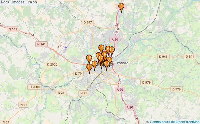 plan Rock Limoges Associations rock Limoges : 18 associations