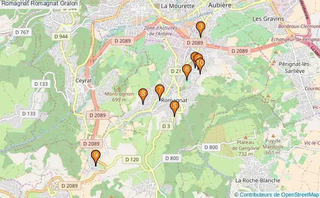 plan Romagnat Romagnat Associations Romagnat Romagnat : 12 associations